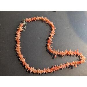 Vtg Genuine Pink Angel Skin Branch Coral Beaded Collar Necklace 18"